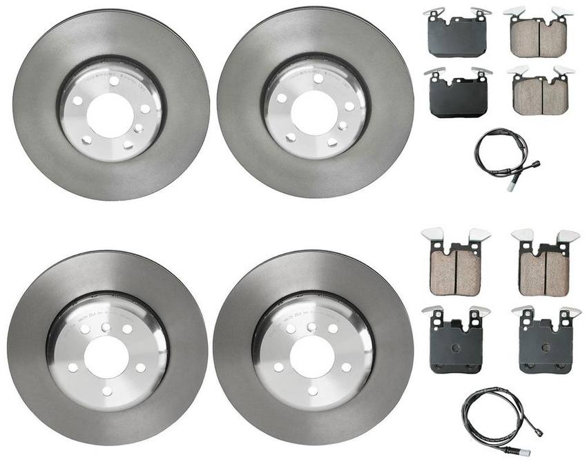 BMW Disc Brake Pad and Rotor Kit - Front and Rear (340mm/345mm) (Ceramic) (EURO) 34218099354 - Akebono Euro Ultra-Premium 4122676KIT